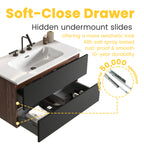 Gloria 36" Wall Mounted Soft Bathroom Vanity