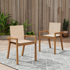 Belfast Dining Chair Set of 2, Teak Frame