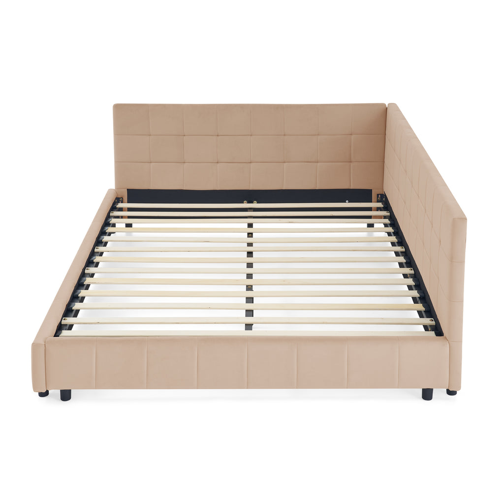 Queen Size Upholstered Tufted Bed Frame