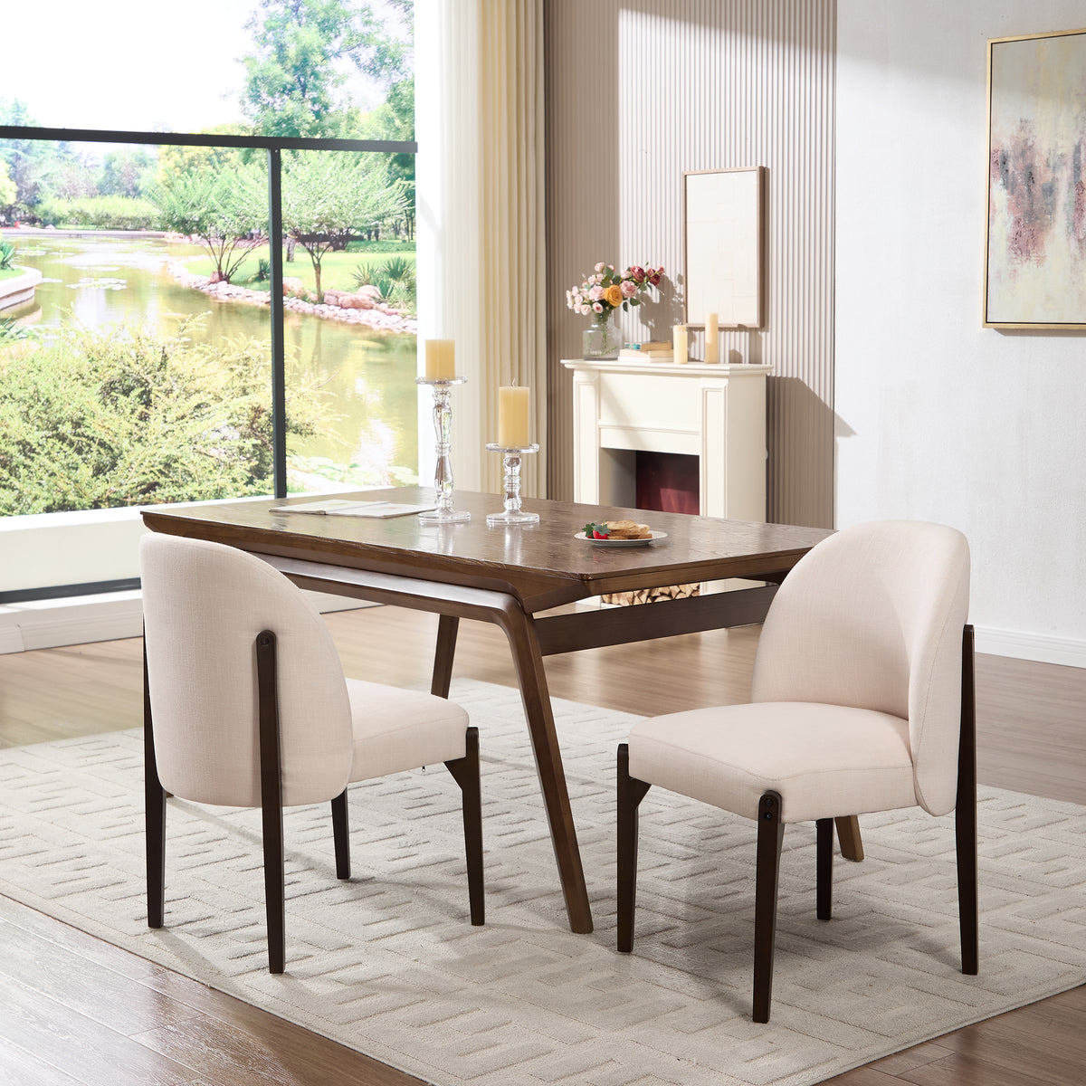 Wooden Dining Chairs Set of 2