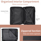 3 Piece Expandable Hard Shell ABS Suitcases with TSA Lock