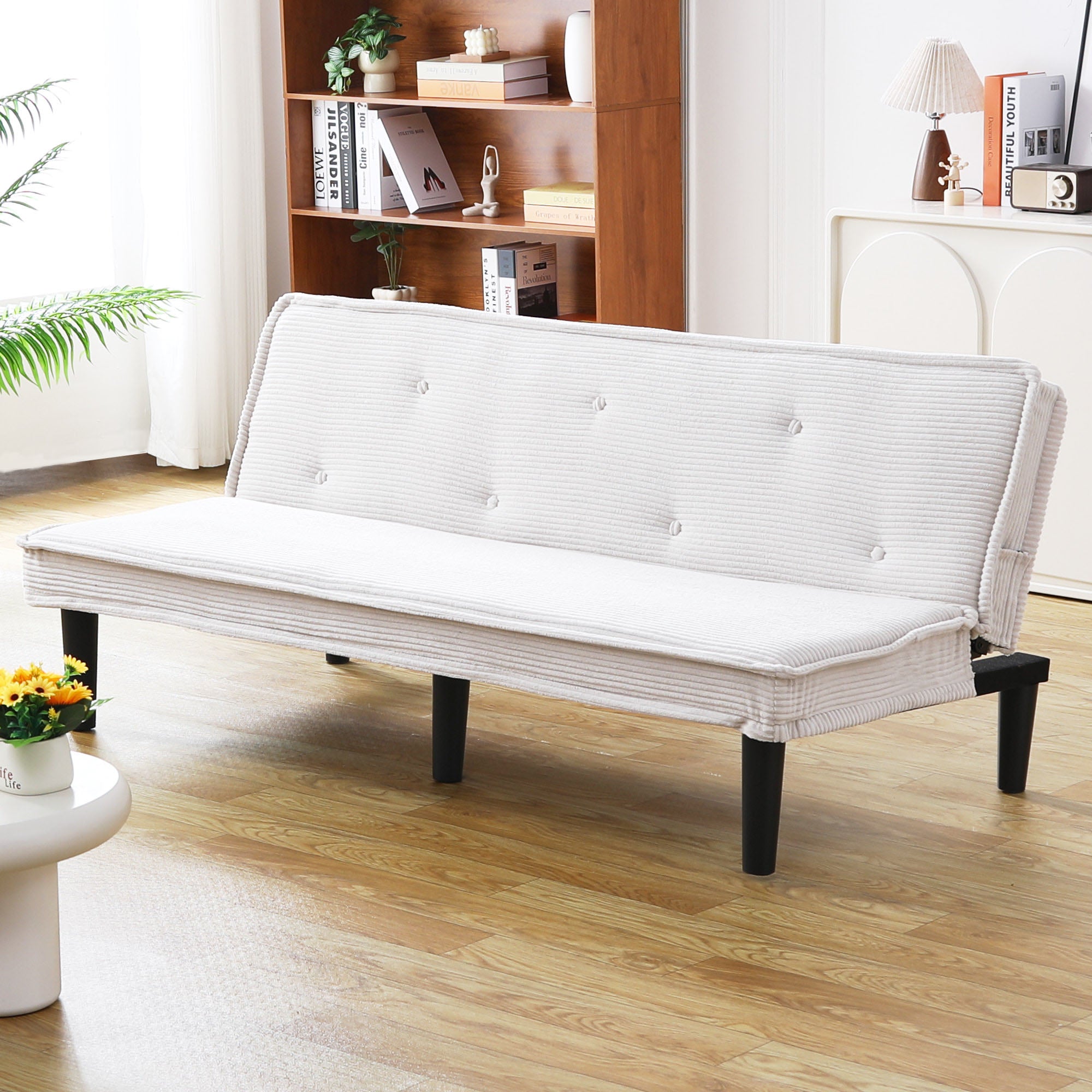 66-Inch Corduroy Sofa Bed