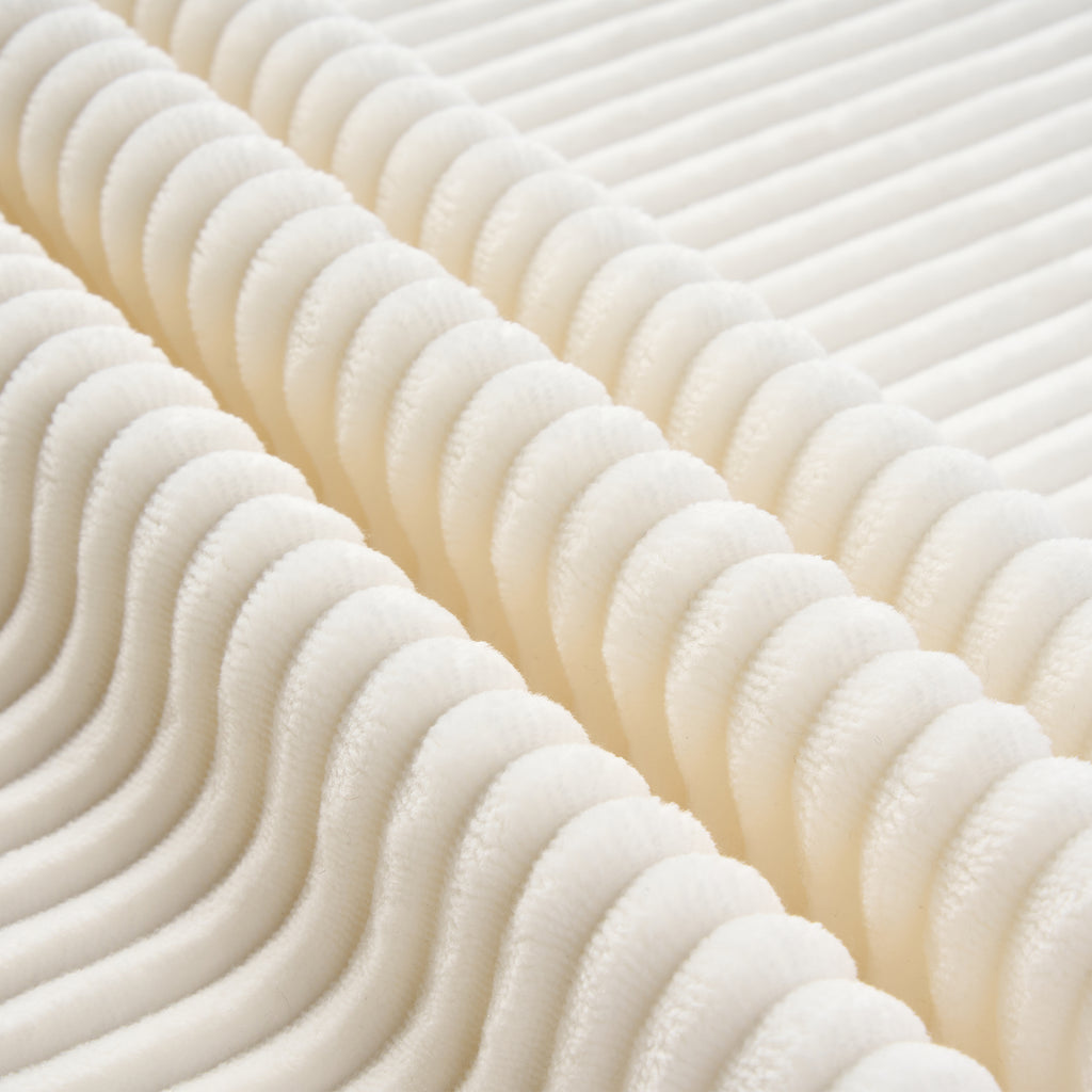 White Corduroy Compressed Sofa