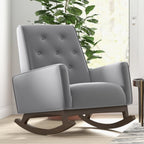 Premium Demetrius Light Grey Fabric Rocking Chair