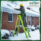 Fiberglass Ladder with Tool Tray, 330lbs Capacity and 7 Steps