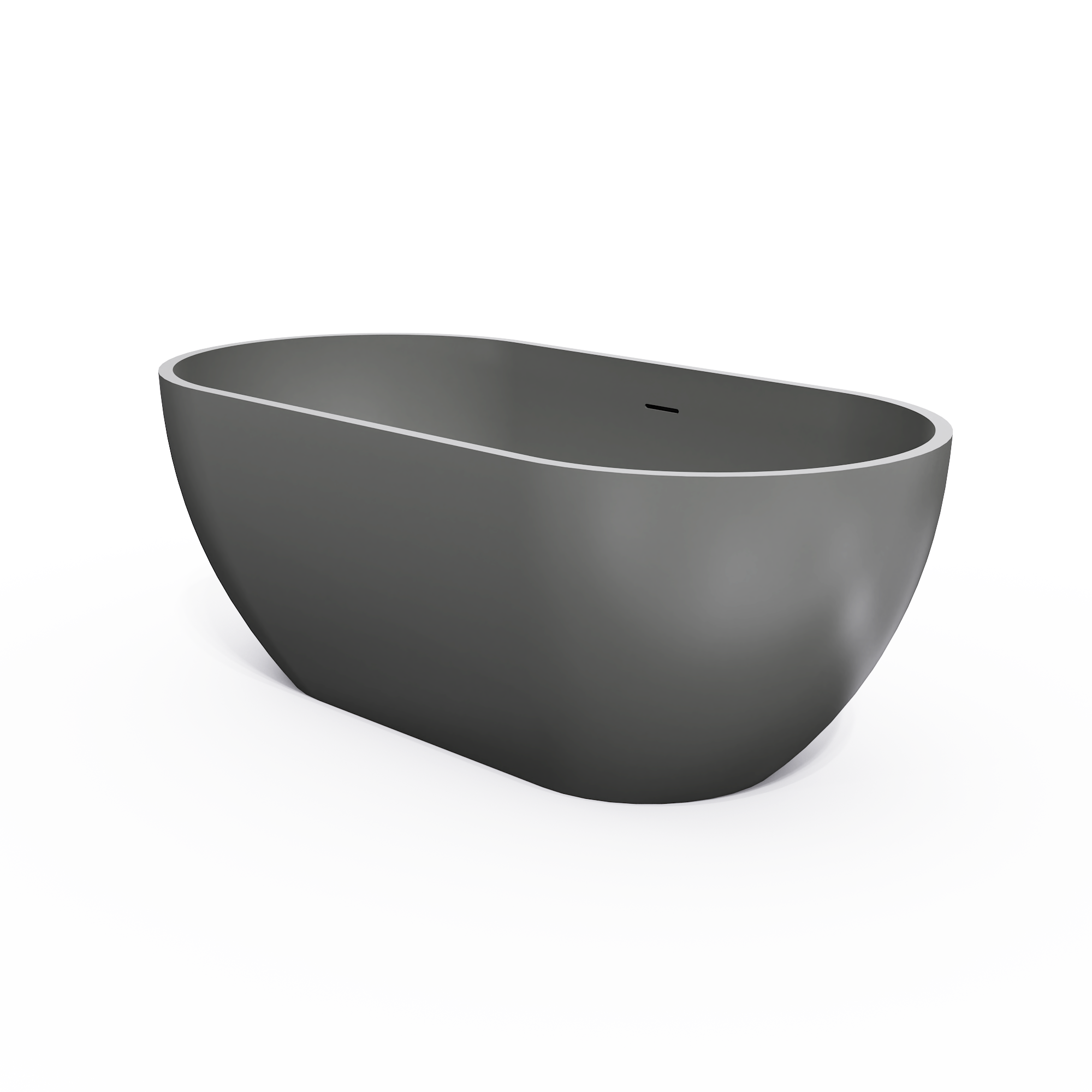 63 Inch Solid Surface Oval Shape Freestanding Bathtub