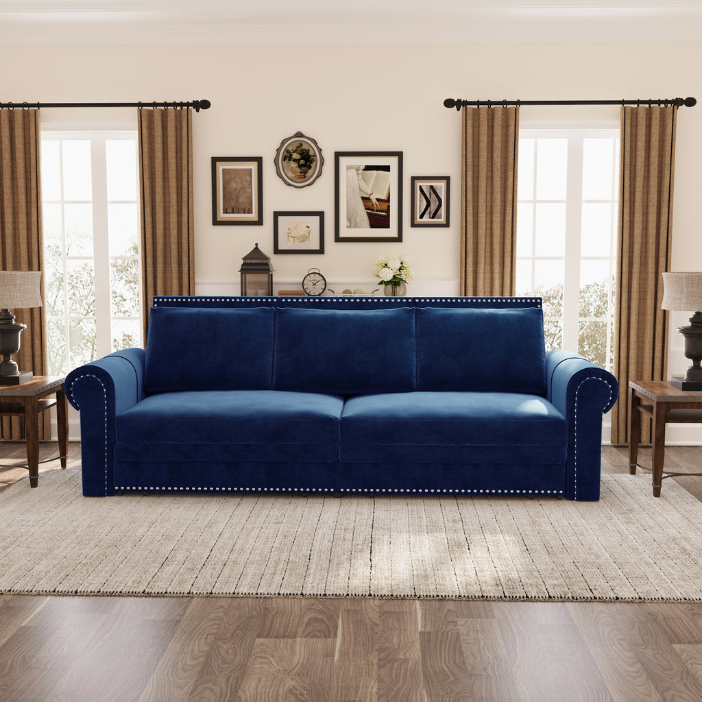 Chesterfield Sofa: 93.7" King Pull Out Sofa Bed