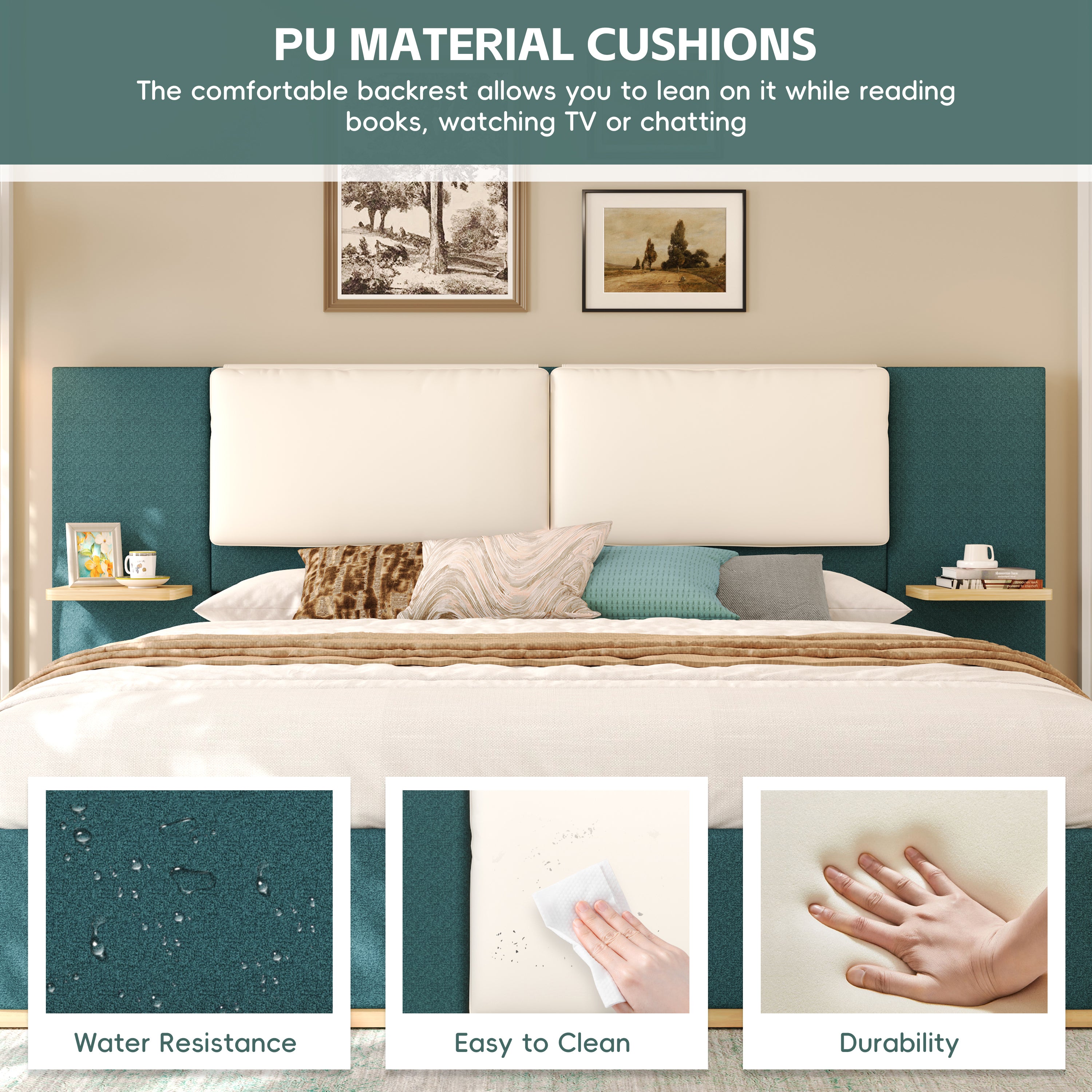 Queen Size Upholstered Platform Bed