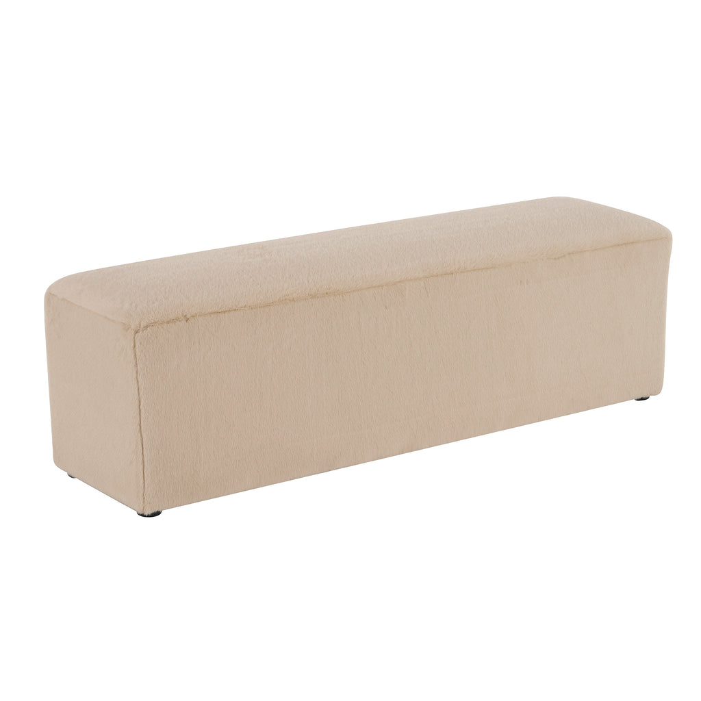 Almond Long Plush Ottoman