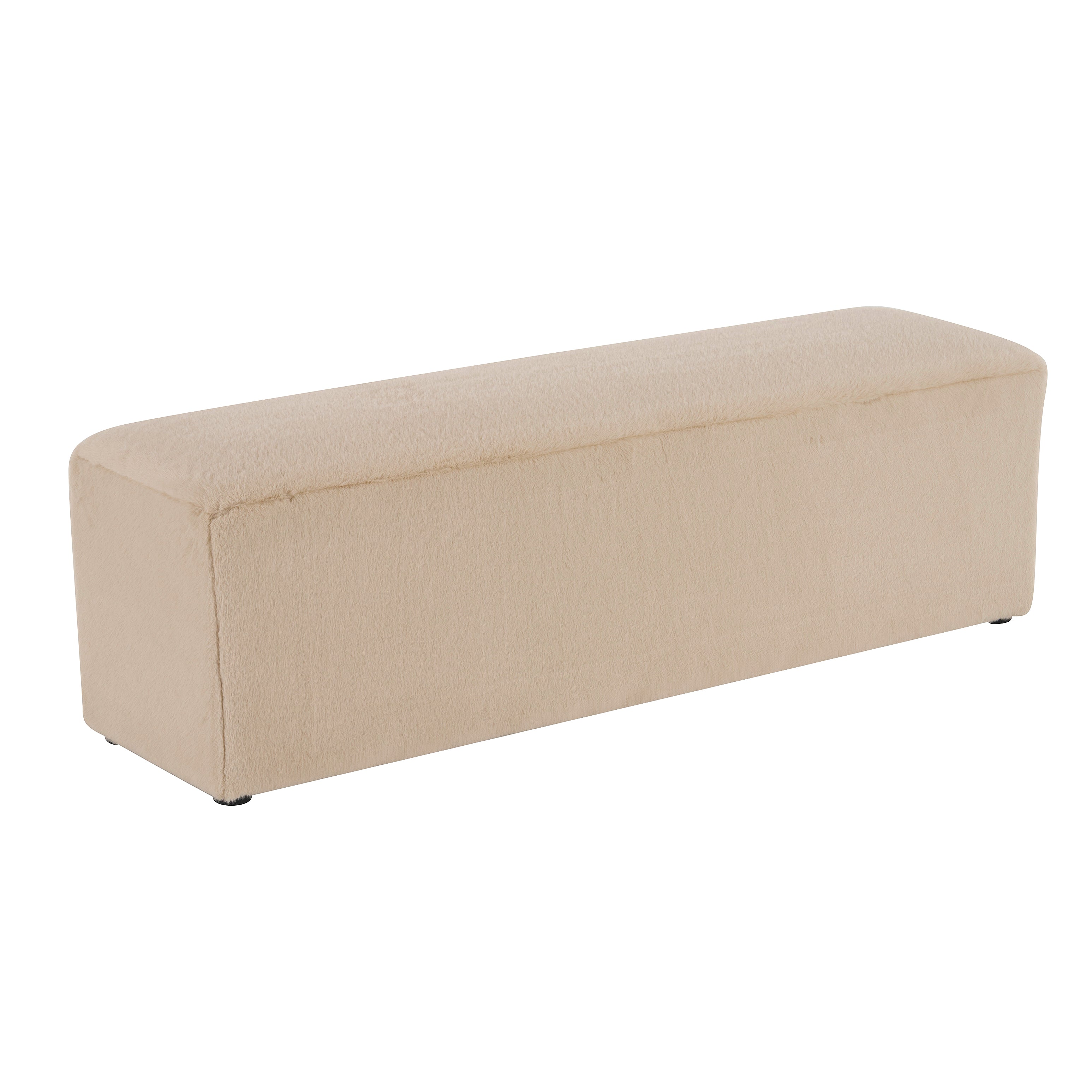 Almond Long Plush Ottoman