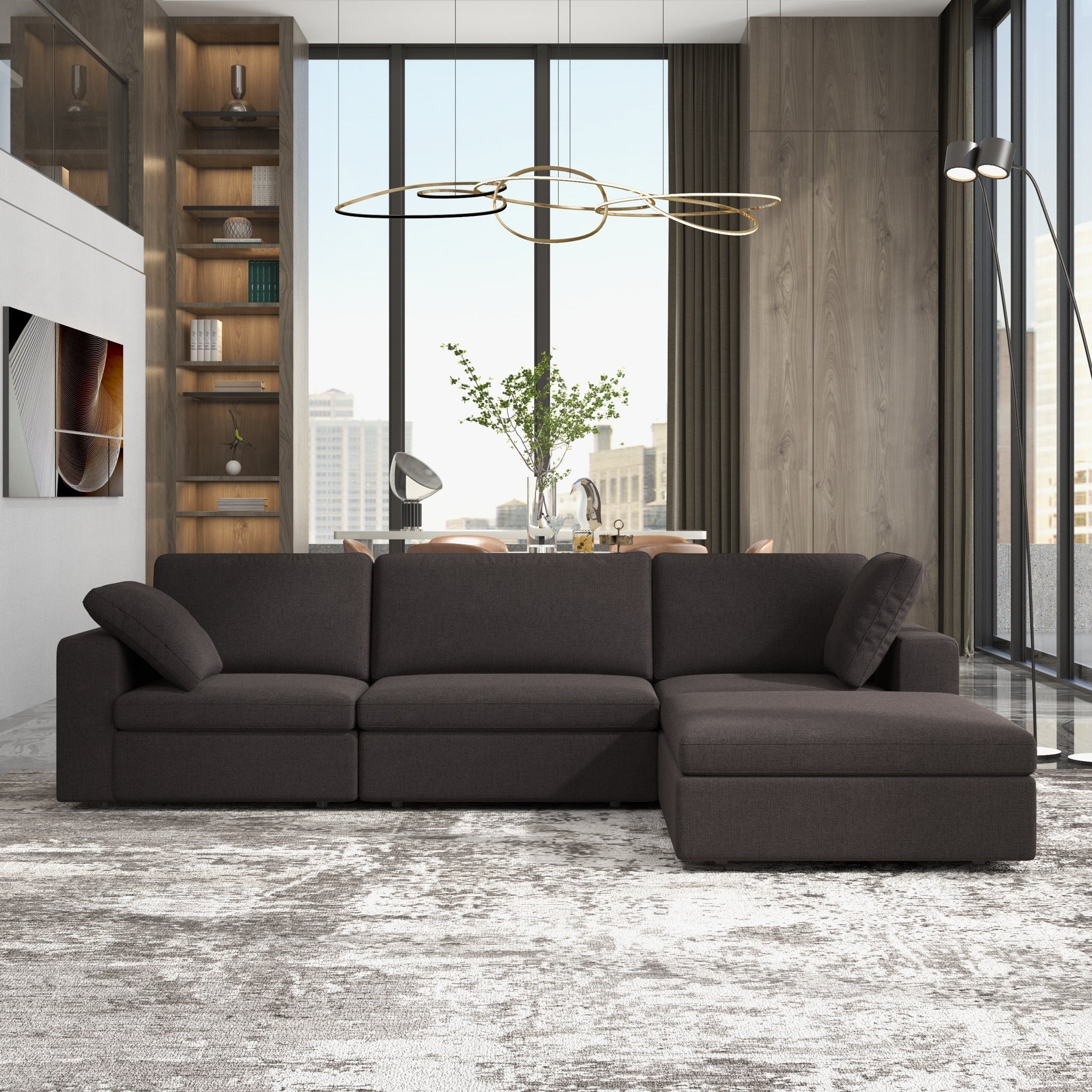 Cecilia Modular Corner Sectional Modern Fabric Sofa