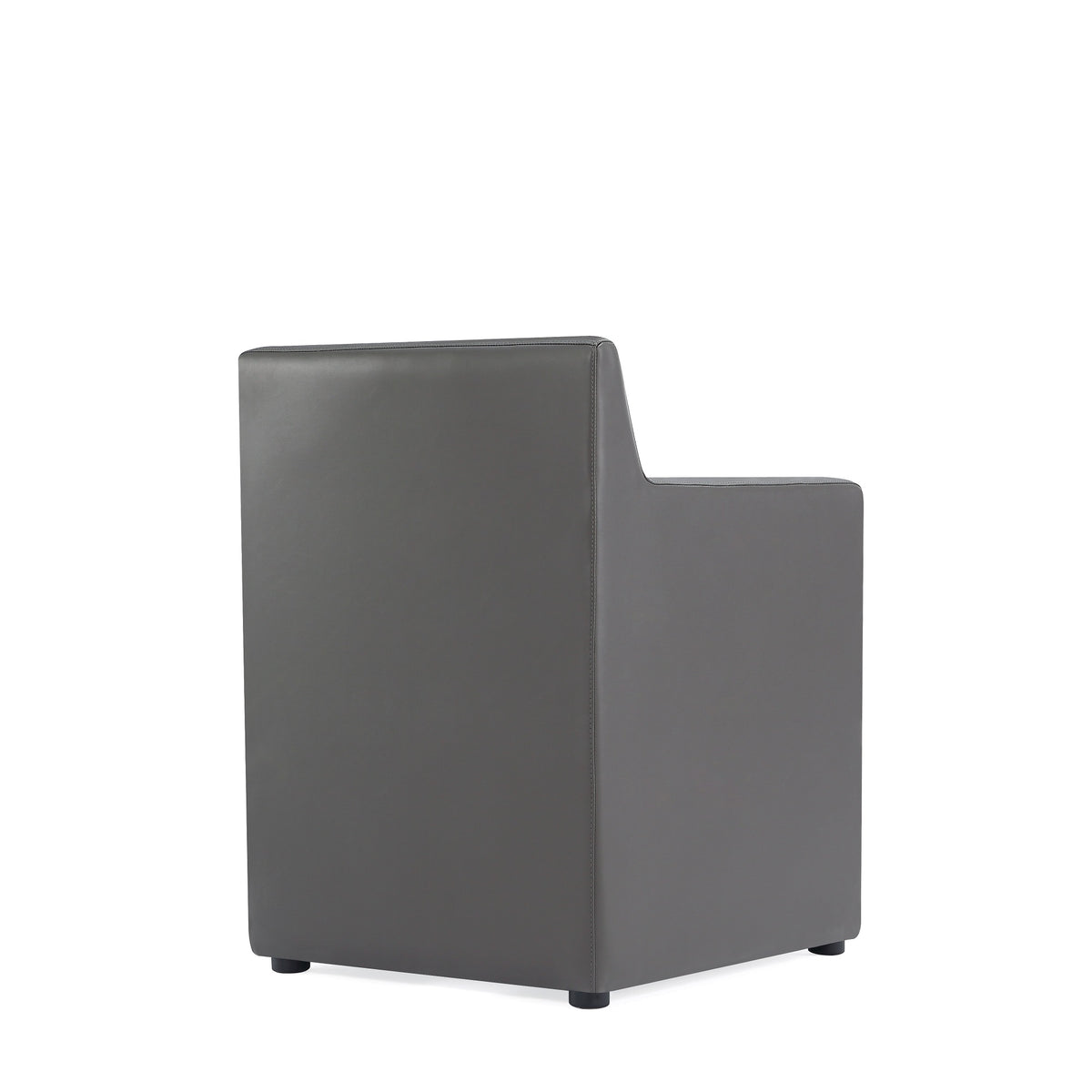 Anna Square Vegan Leather Armchair in Graphite
