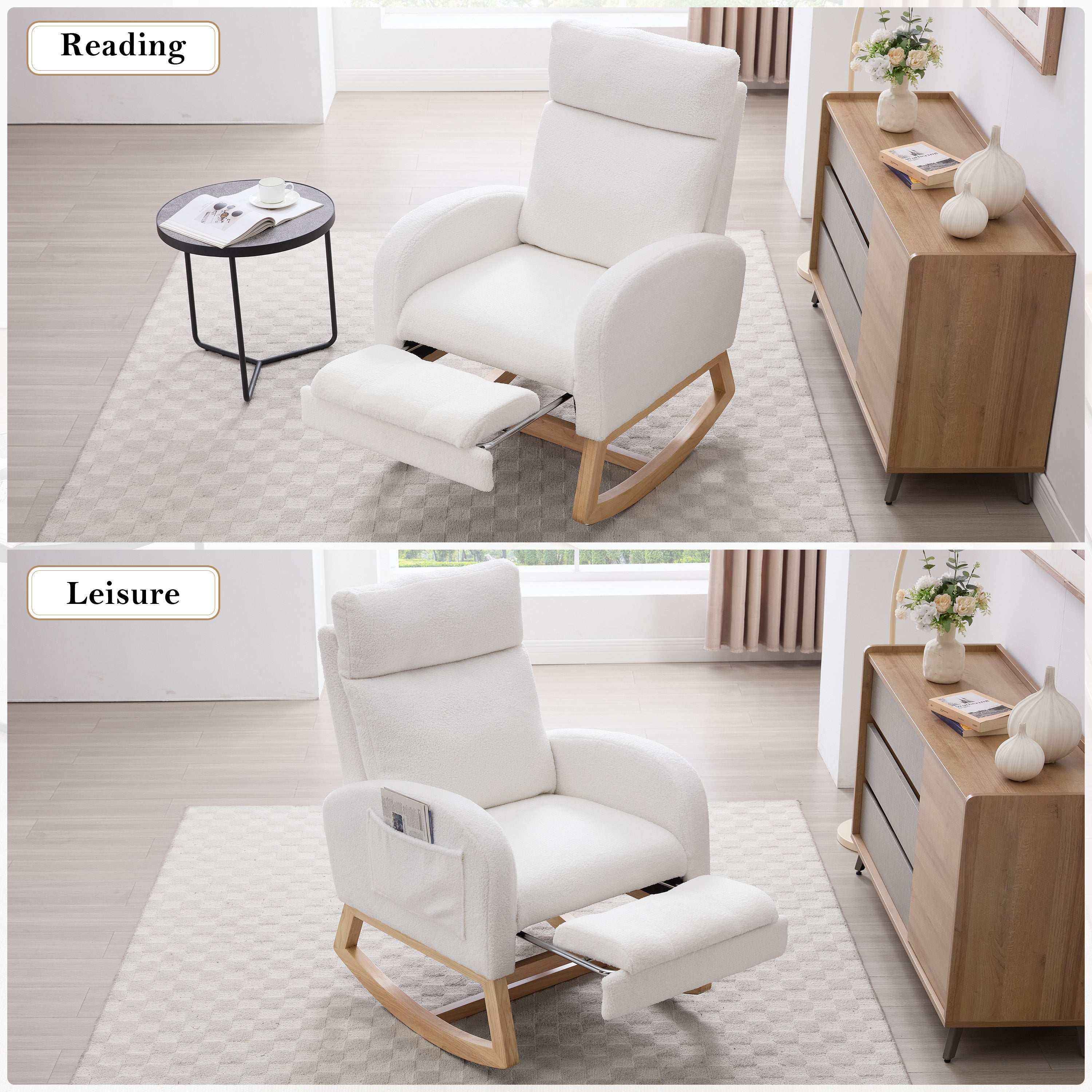 Teddy Fabric Leisure Rocking Chair