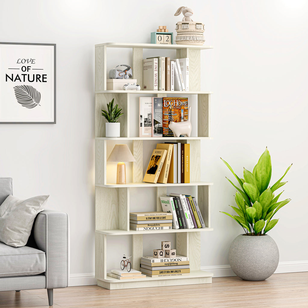 Modern 5-Tier Open Storage Bookcase