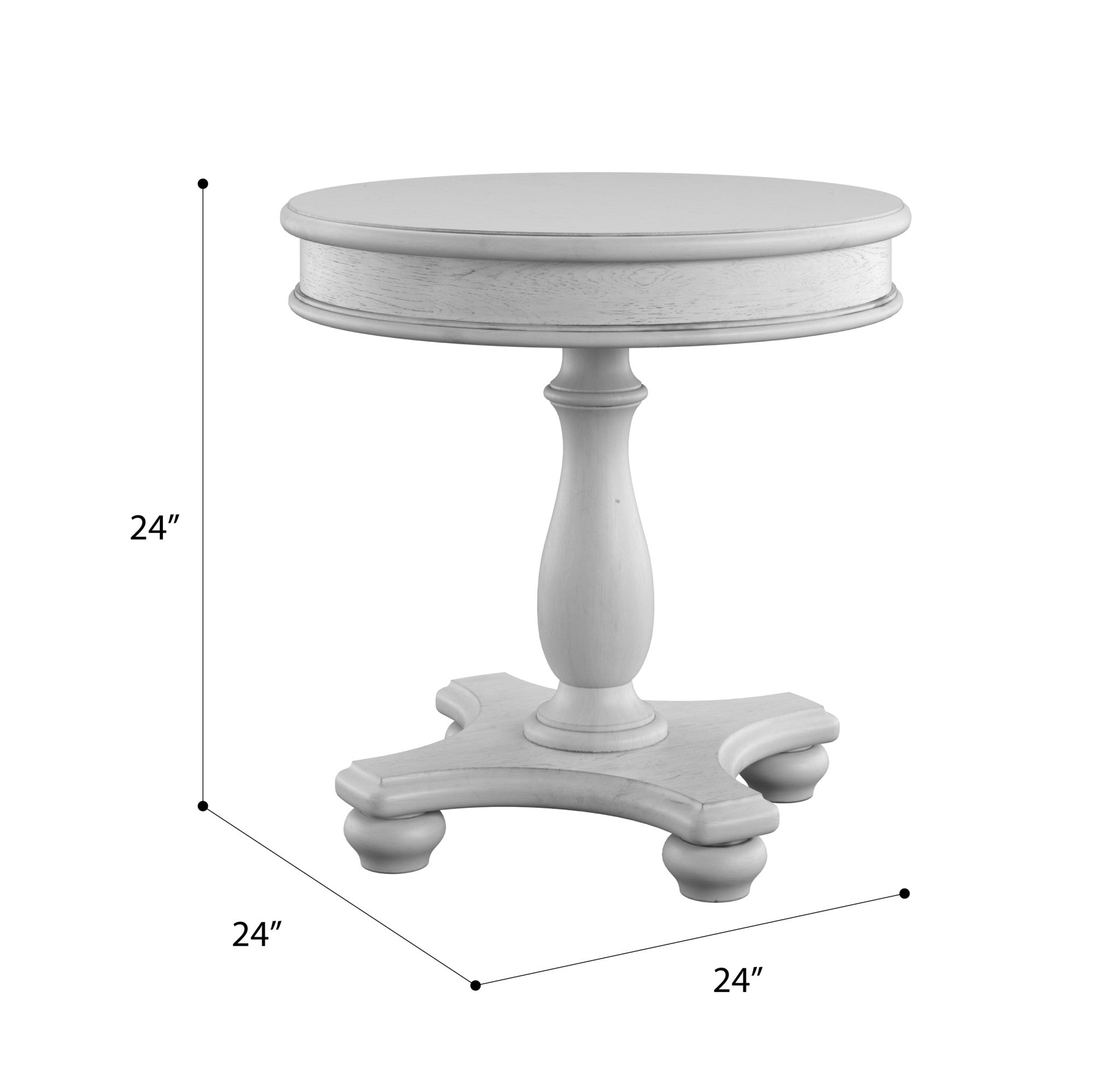 Gray Round End Table