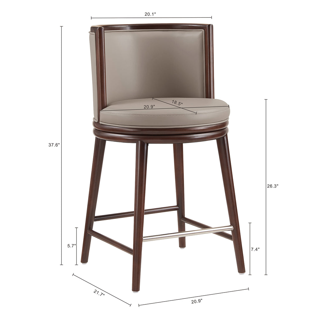 Evalyn Wood Upholstered Counter Stool