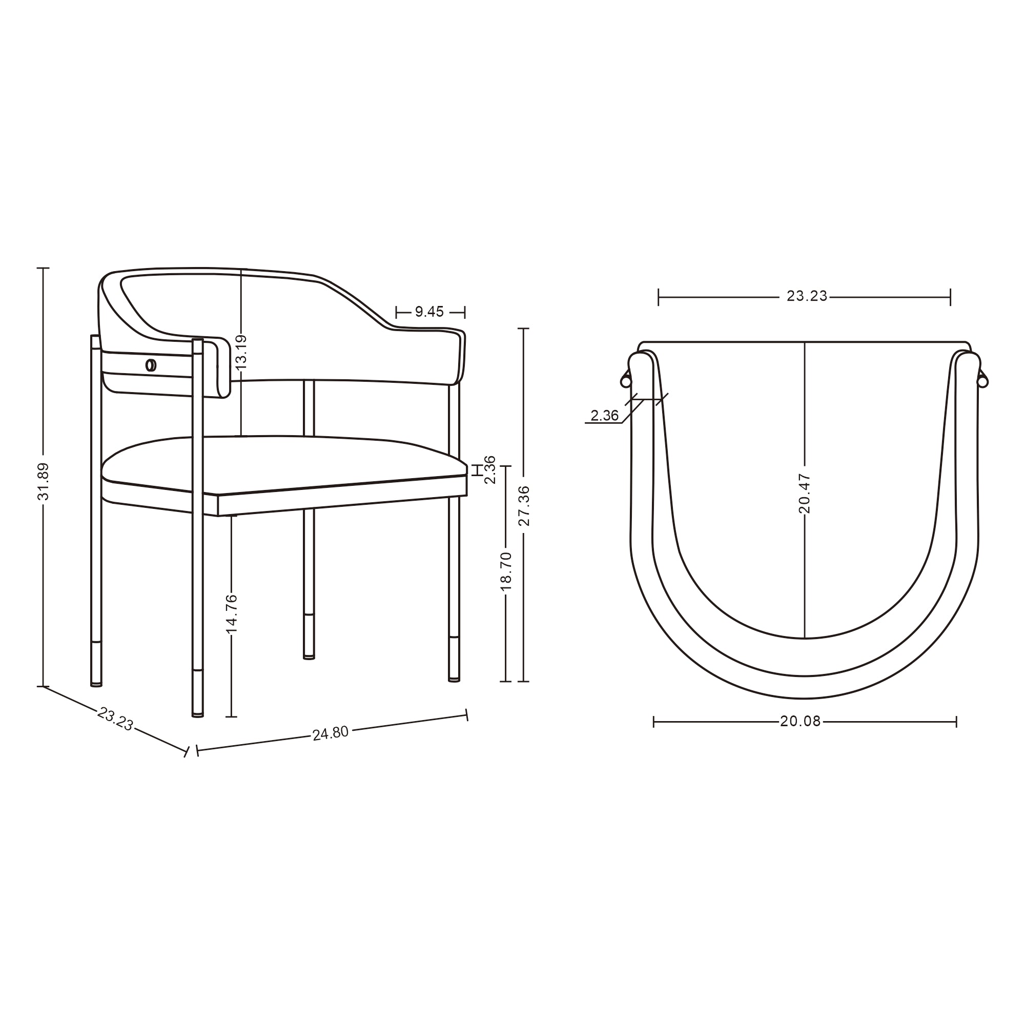 Lia Metal Chenille Armchair
