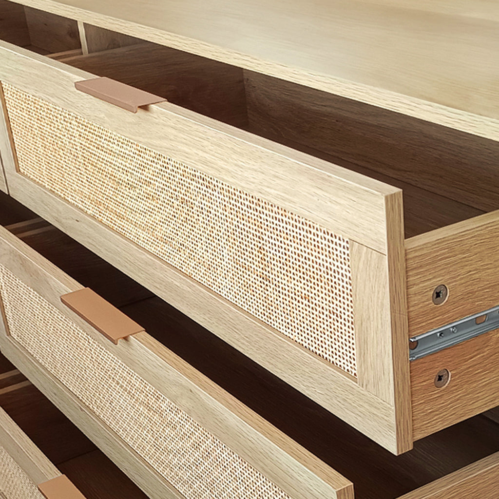 59.06" 6-Drawer Rattan Storage Cabinet
