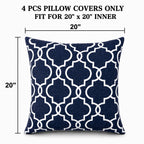 4 Pack Outdoor Lumbar Pillow Covers - 20x20 Inch
