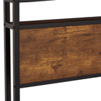 Twin Size Metal Platform Bed Frame with Wooden Headboard