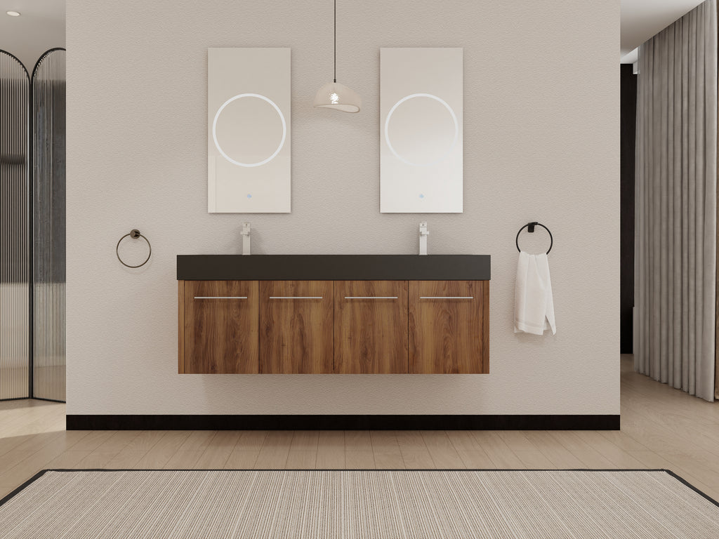 60 Inch Wall-Mounted Bathroom Vanity with Sink