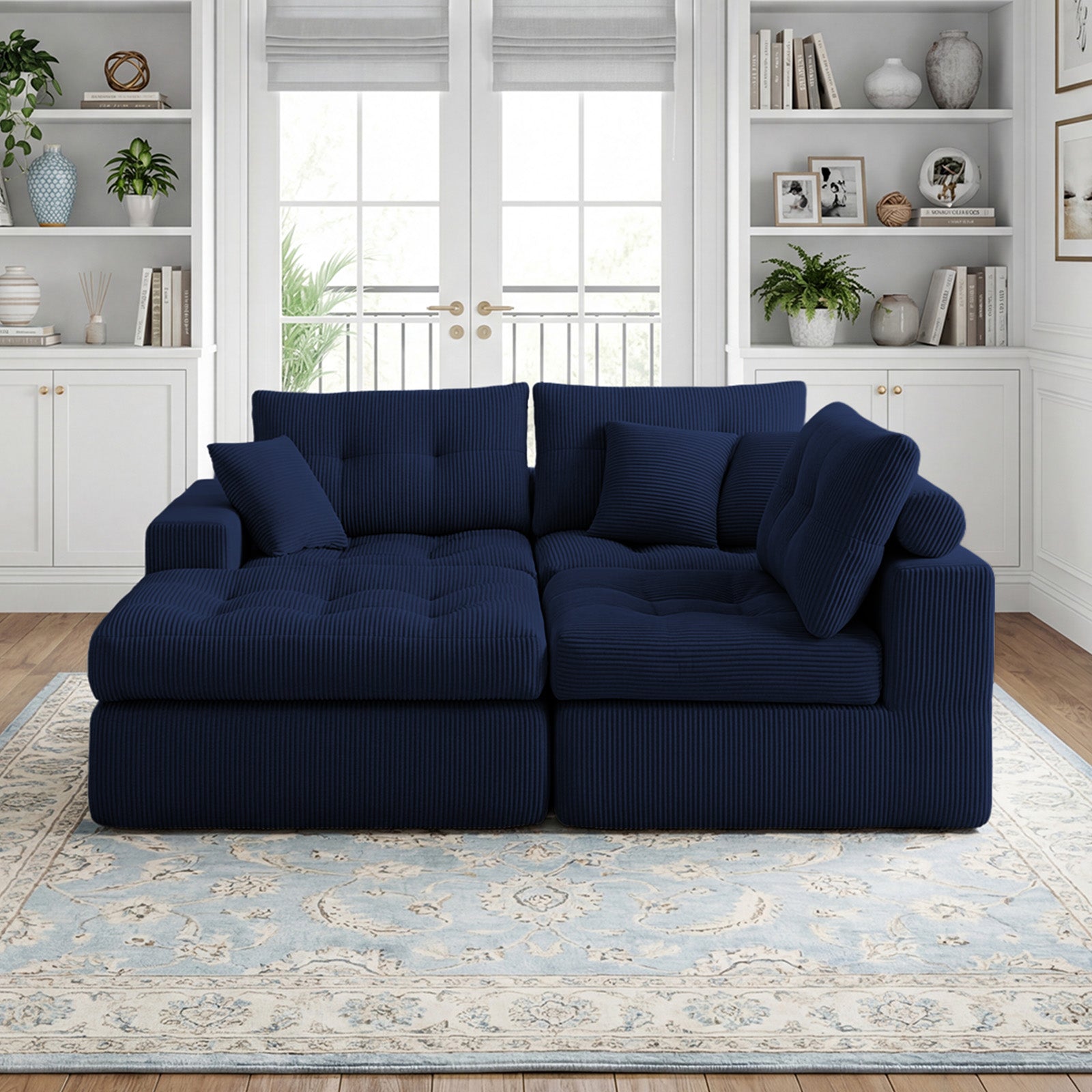 Corduroy Corner Chaise Compression Sofa Bed