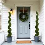 6FT Spiral Topiary Trees Artificial Outdoor Faux Boxwood Plants