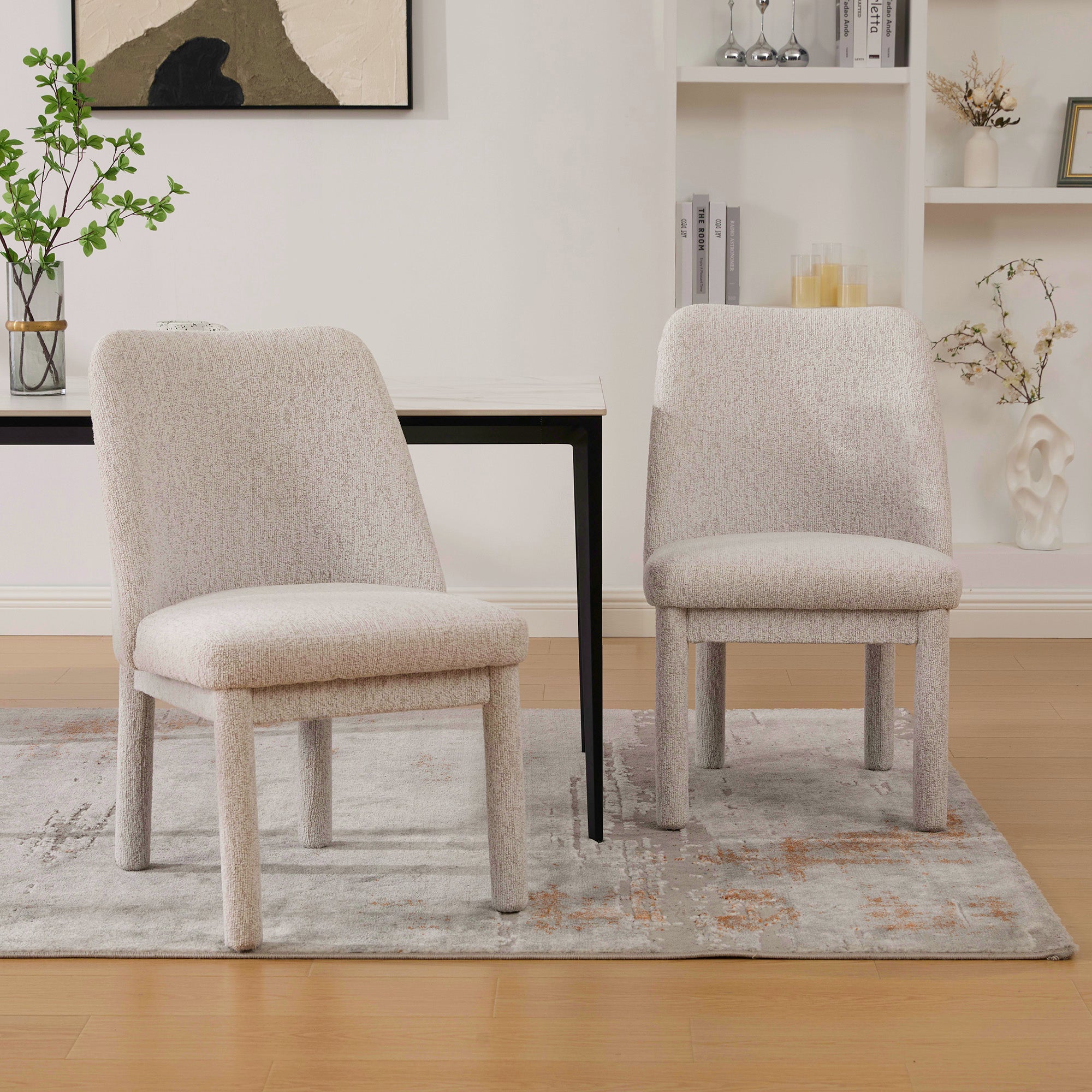 21.46" Wide Modern Minimalist Dining Chair Set Of Two
