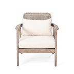 Set of 2 Outdoor Acacia Wood Patio Club Chairs