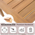 Outdoor 2-Piece Acacia Wood Patio Chat Set