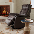 Global Home Swivel Glider Recliner with Adjustable Headrest & Footrest