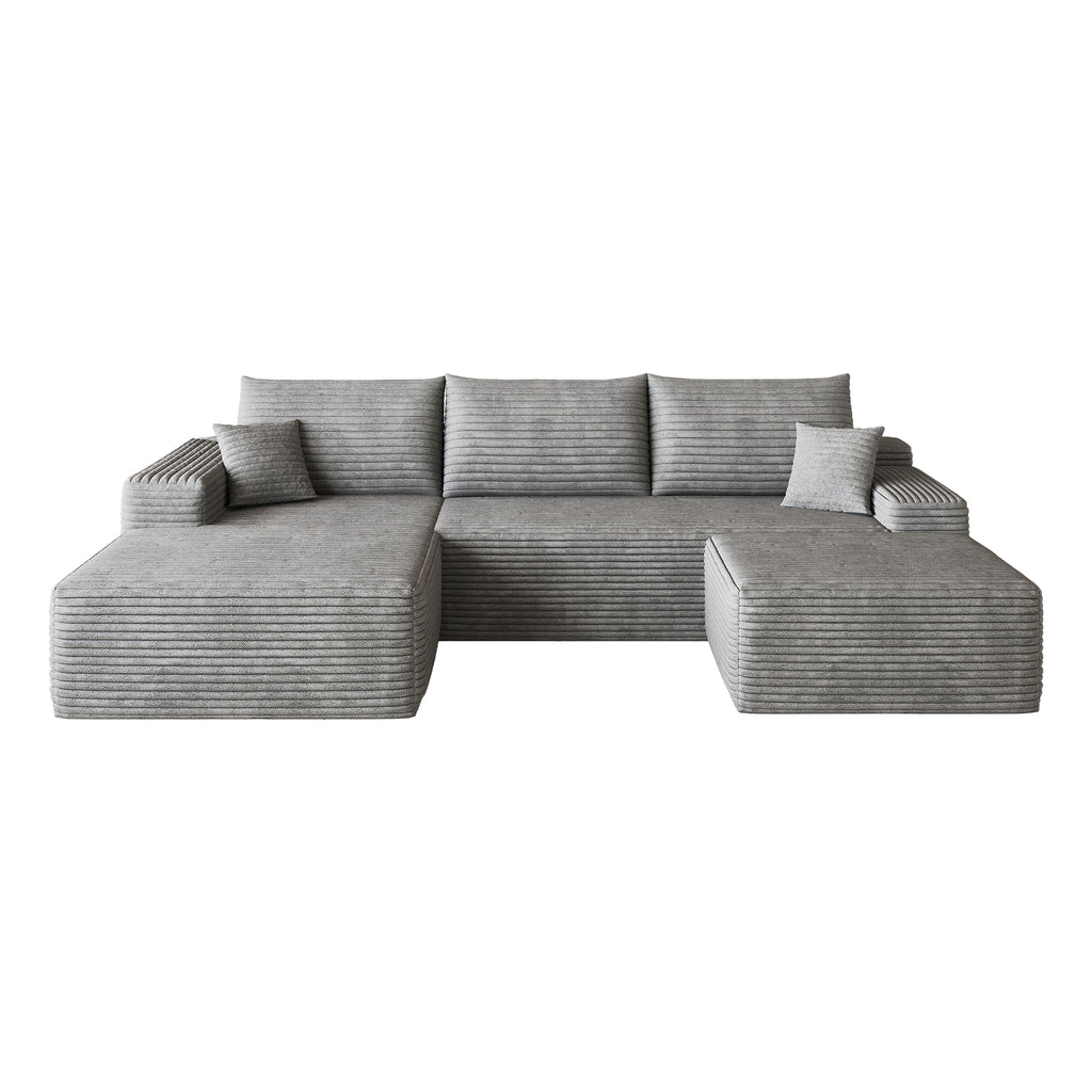 107" Cloud Sectional Sofa with 1 Ottoman