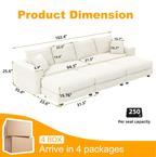 Plush Corduroy 4-Seat Sofa