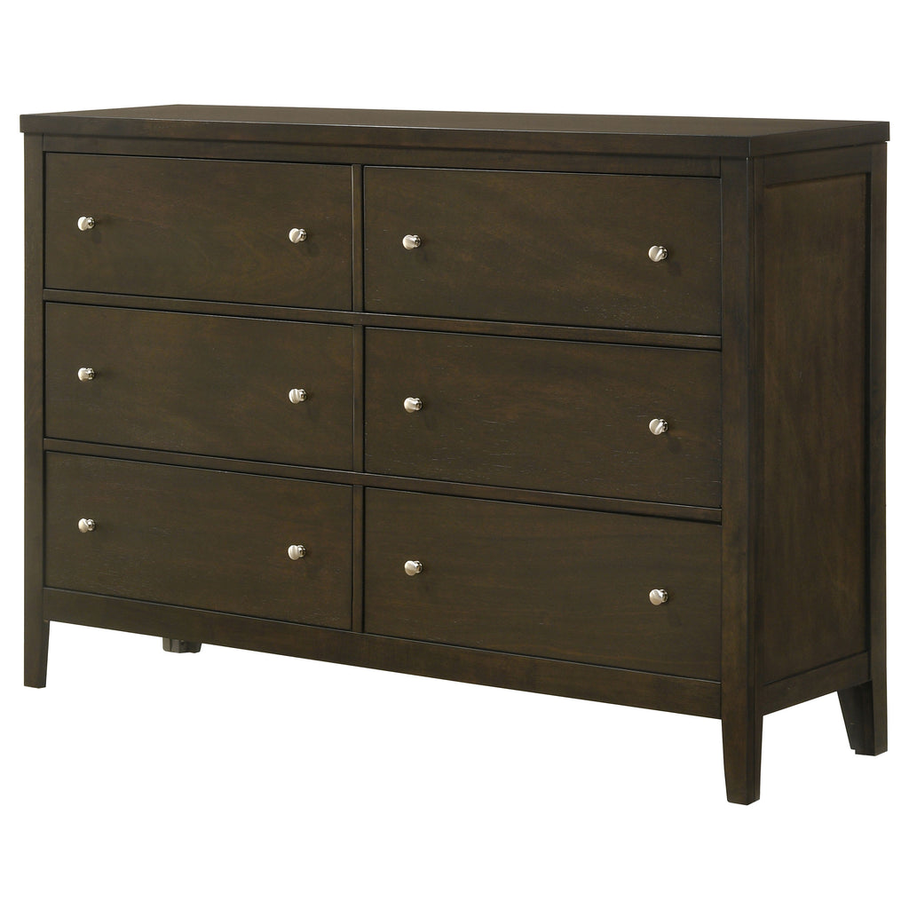 Clement Dark Cocoa 6-Drawer Dresser Cabinet