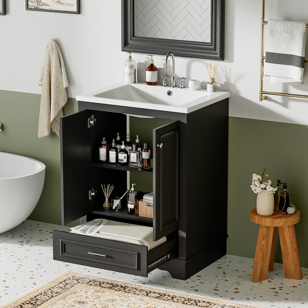 24" Bathroom Vanity with Ceramic Sink Combo
