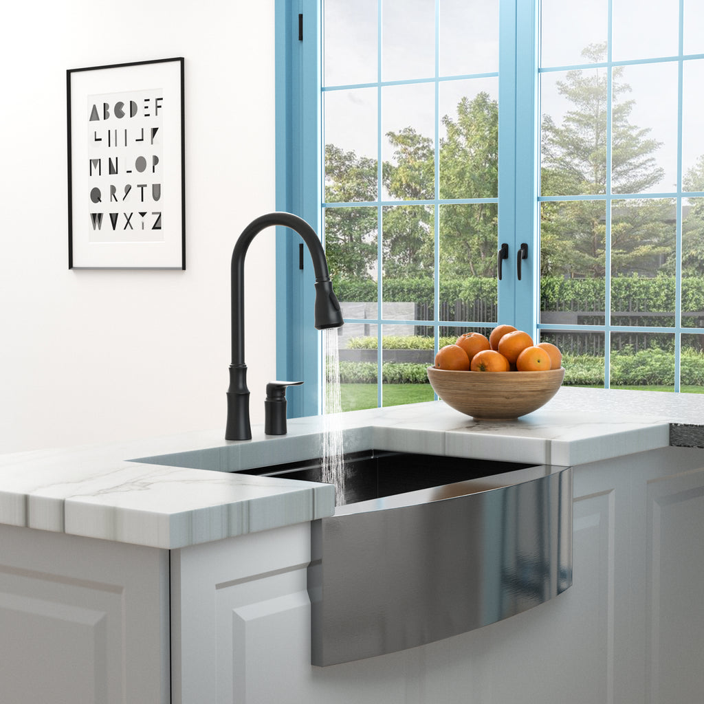 Kitchen Sink Faucet with Separate Handle, Matte