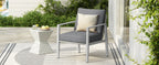 Silver Aluminum Lounge Chair with Sleek Rope Accents