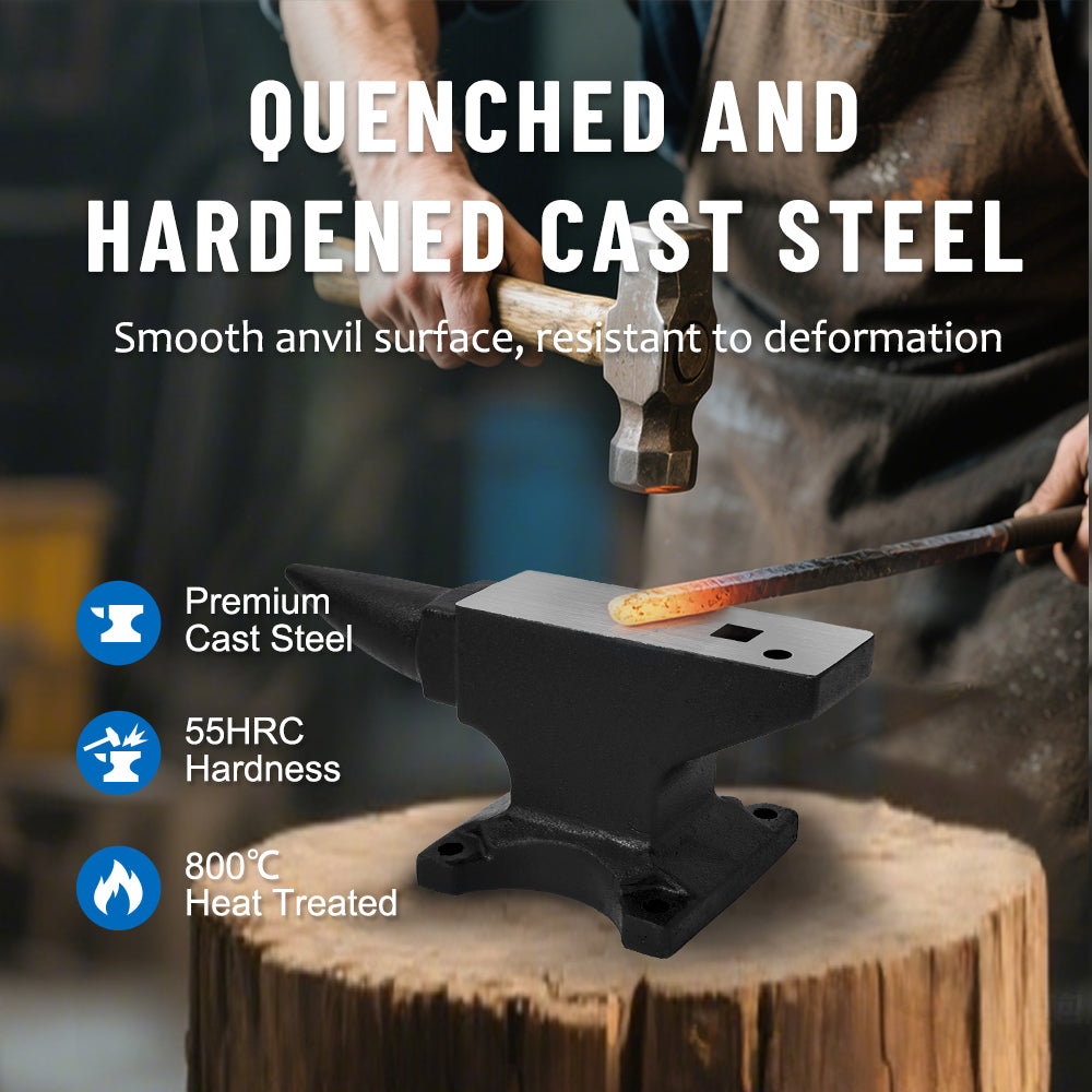 Single Horn Anvil - 45Lbs Cast Steel High Hardness Tool
