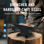Single Horn Anvil - 45Lbs Cast Steel High Hardness Tool