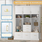U-Can 75" H Entryway Hall Tree with Bench and Storage