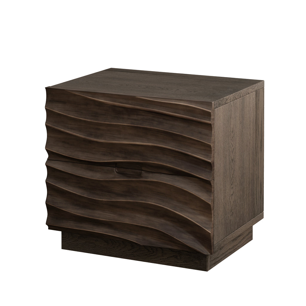 Solid Wood Nightstands, Bedside Table with 2 Drawers