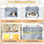Cat Hidden Litter Box Enclosure with RGB LED Light