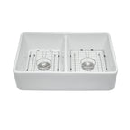 White Farmhouse Sink - Double Bowl Ceramic