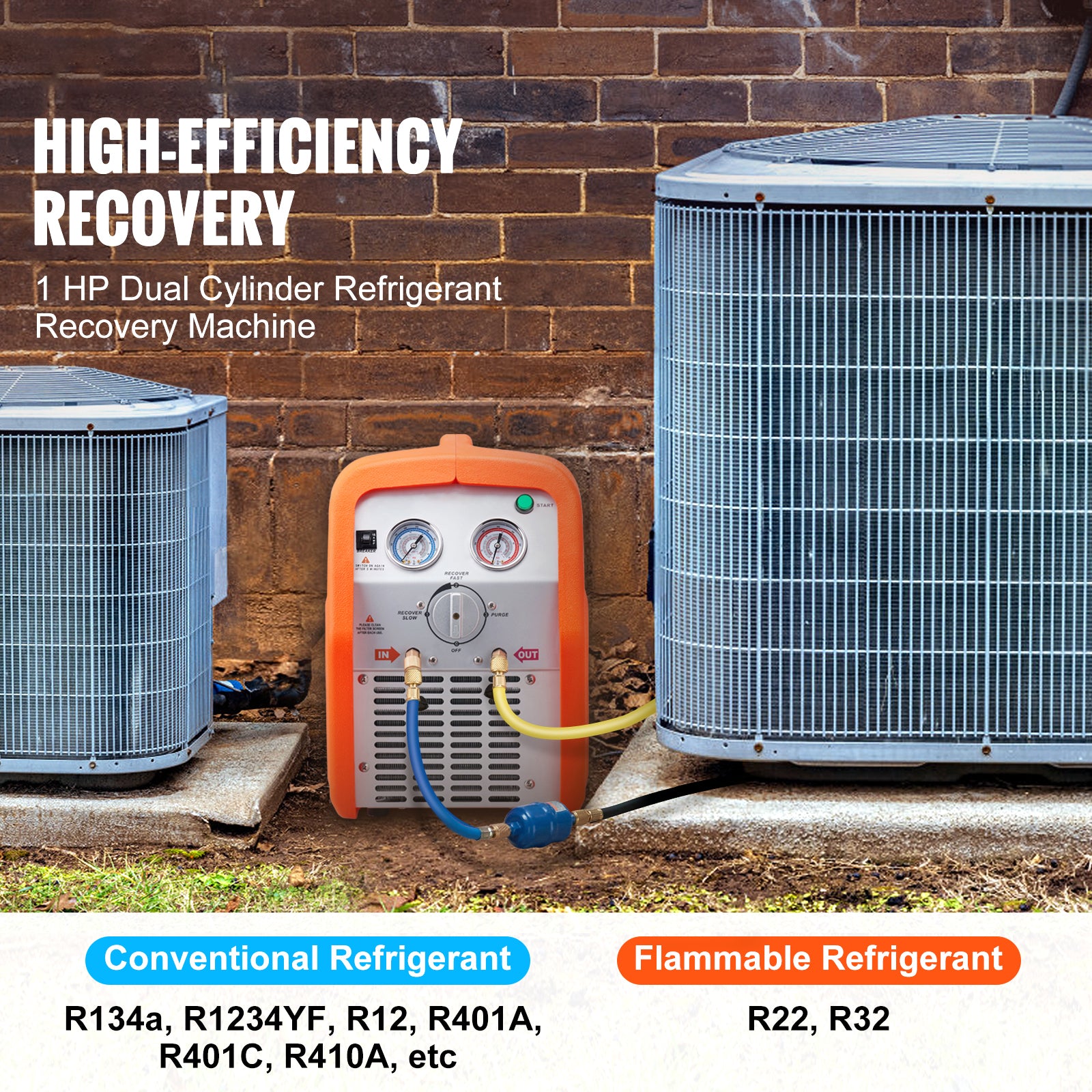1 HP Refrigerant Recovery Machine