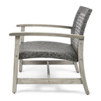 Hampton Wood + Wicker Club Chair Set of 2