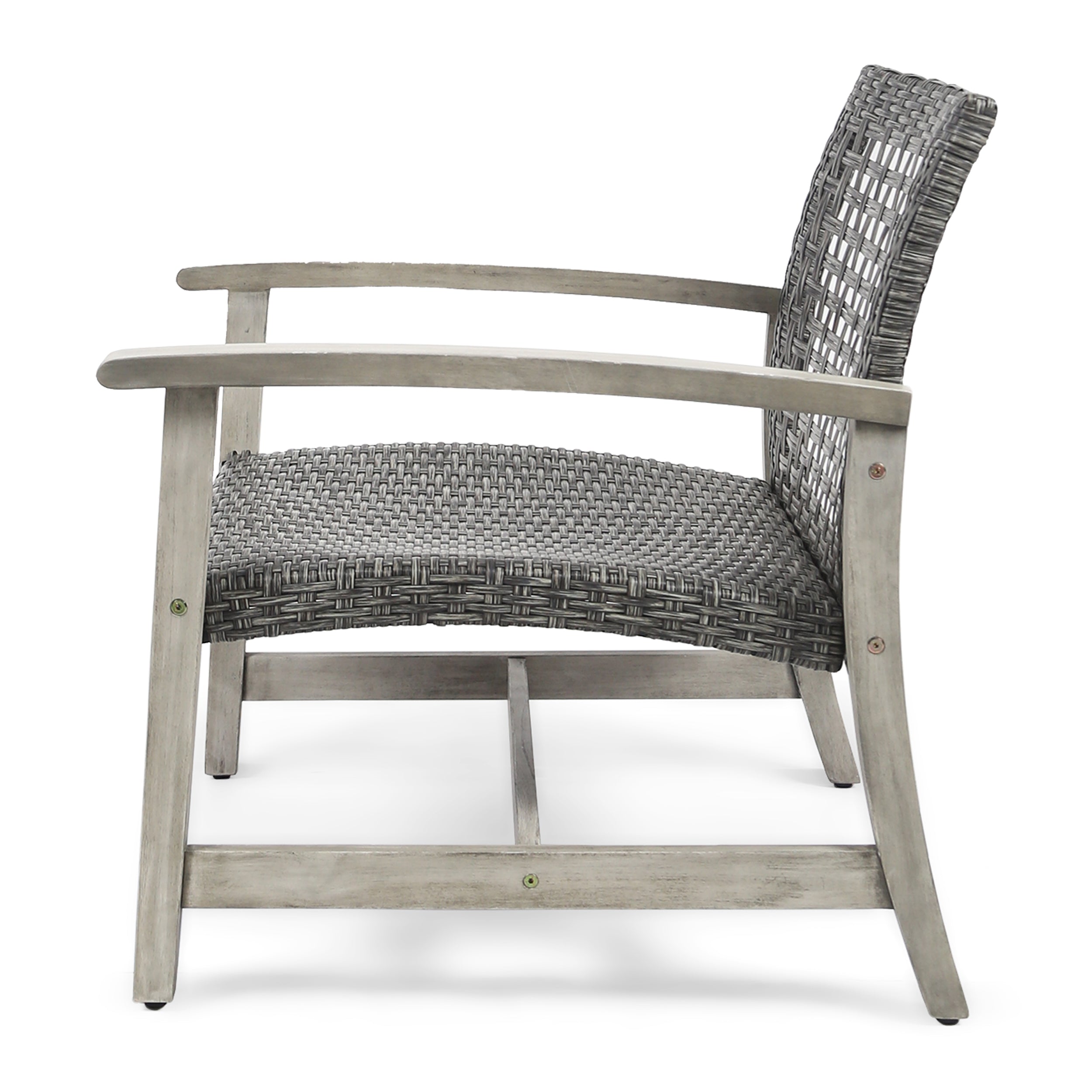 Hampton Wood + Wicker Club Chair Set of 2