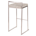 Contemporary Stackable Barstool in Stainless Steel with Light