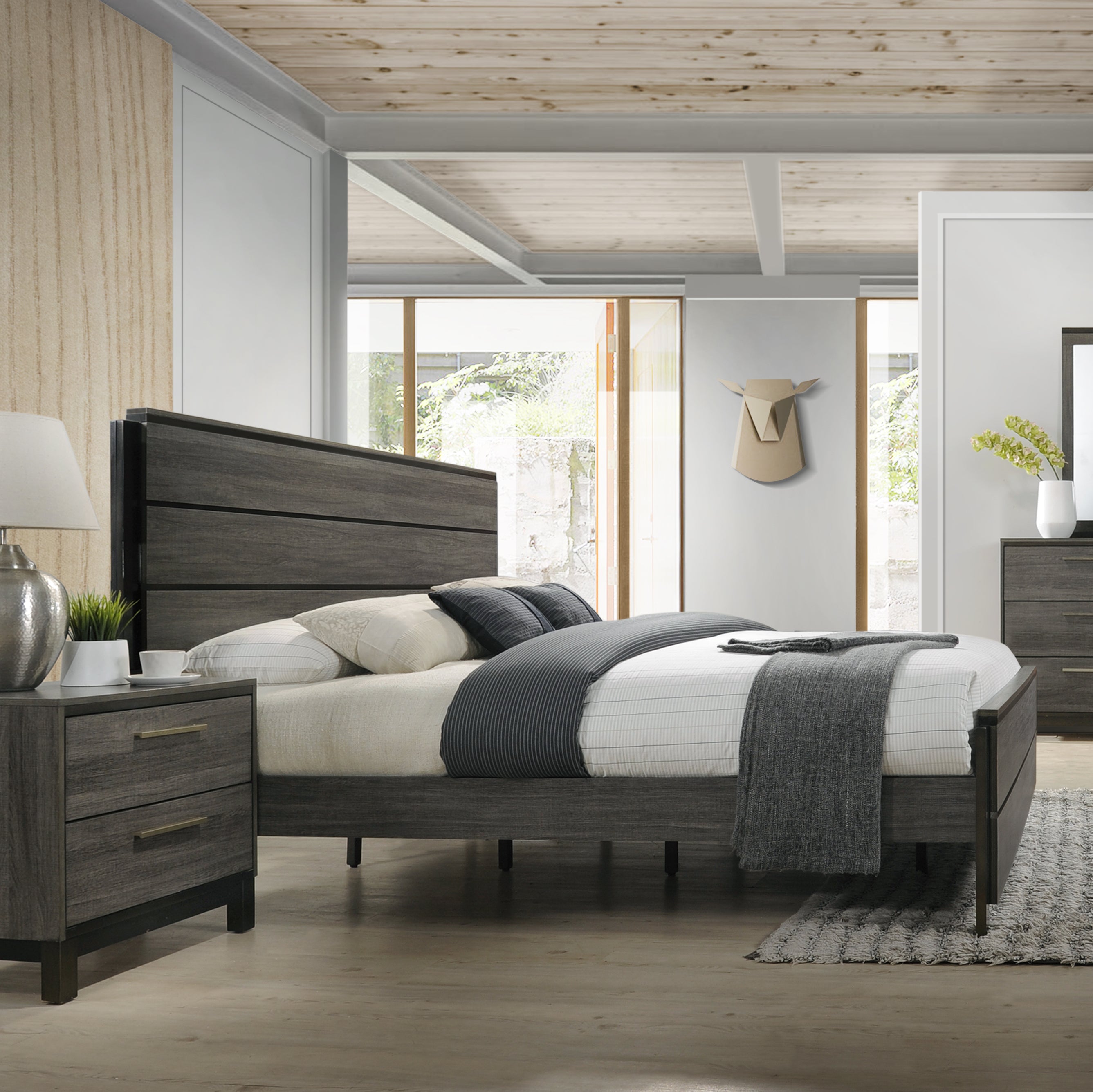 Ioana Contemporary Wood Panel Bed
