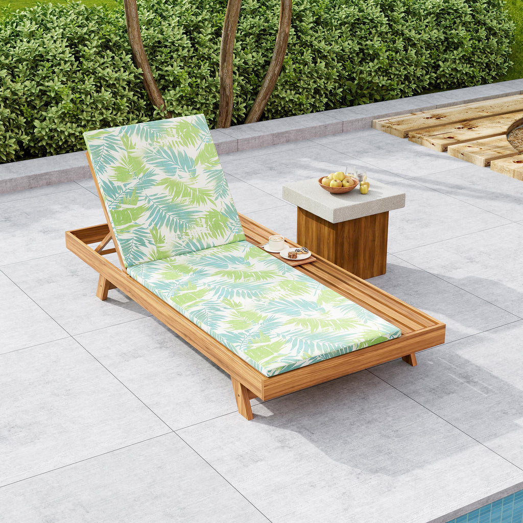 Lounge Chaise Set - Premium Acacia Wood with Cushions