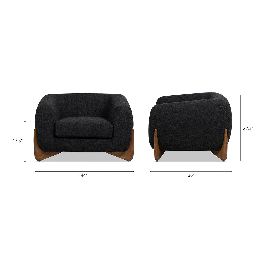 Alpine 44" Sherpa Arm Chair, Ebony